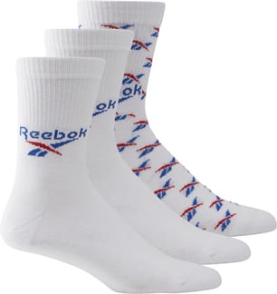 CL Fo Crew Sock 3P White Vector Blue Vector Red