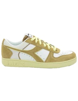 Magic Basket Low Suede Leather White Brown Dijon