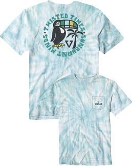 Easy Beaks Tie Dye Pocket Tee Pacific Blue