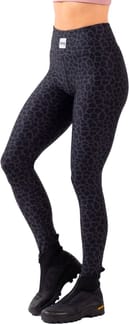  Pocket Merino Wool Tights Black Leopard
