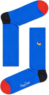 Embroidery Hot Dog Dog Sock Bleu Électrique