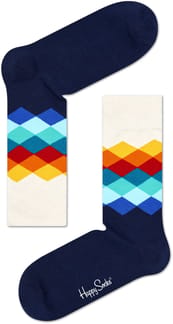 Faded Diamond Sock Crew Navy