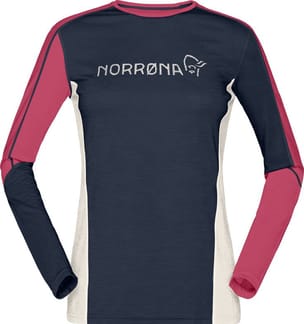 Falketind Equaliser Merino Round Neck W's Indigo Night/Honeysuckle
