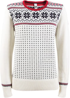 Garmisch W Sweater Knit Off White/Navy/Rasberry
