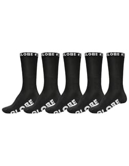 Black Out Crew Sock 5 Pack Black/Black
