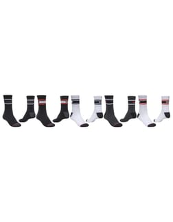 Triple Stripe Crew Sock 5 Pack Assorted