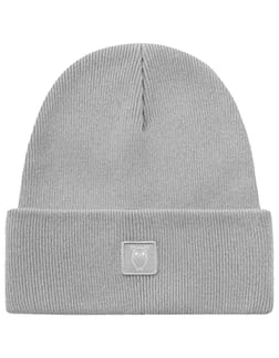 Double Layer Wool Beanie Grey Melange