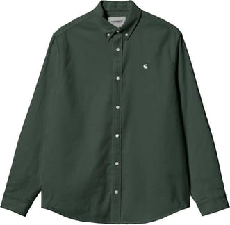L/S Madison Fine Cord Shirt Hemlock Green / White
