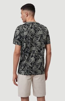 Lm Cal Floral T-Shirt Olive Leaves