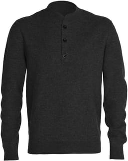 M Abbeyfield Half Button Sweater Jet Heather