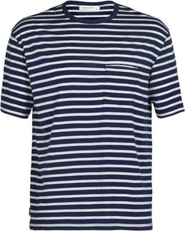 M Granary SS Pocket Tee Stripe Midnight Navy Snow S