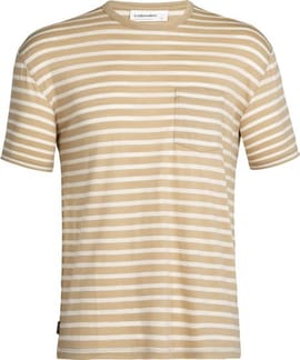 M Granary SS Pocket Tee Stripe Sand Ecru Heather S
