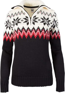 Myking W Sweater Black / Raspberry / Off White