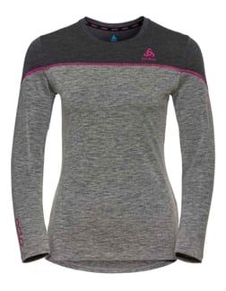 BL Top Crew Neck L/S Revelstoke PW 150 Graphite Grey-Festival Fuchsia