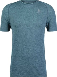 T-Shirt Crew Neck S/S Essential Seamless Saxony Blue Melange