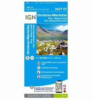 Orciere Merlette - Sirac - PN des Ecrins 3437ET