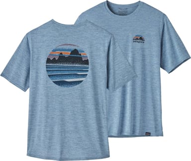 M's Cap Cool Daily Graphic Shirt Skyline Stencil Steam Blue X-Dye