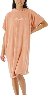 Script Hooded Towel Dusty Coral