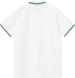 S/S Script Embroidery Polo White / Dark Navy / Kingston
