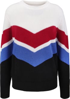 Schtreifebogeli knitted sweater Red/Blue/White