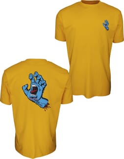 Screaming Hand Chest T-Shirt Mustard