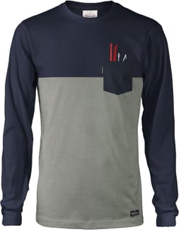 Ski Täschli Longsleeve Grey Fancy Melange Navy