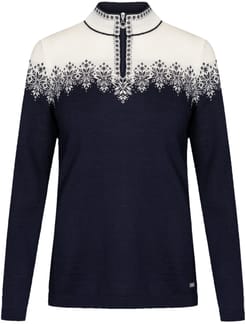 Snefrid Fem Sweater Bleu Marine/Blanc