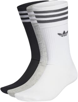 Solid Crew Sock White Metallic Grey Black