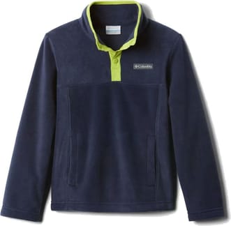 Steens Mountain 1/4 Snap Fleece Pull-Over Coll Navy/Bright Chartreuse