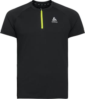 T-shirt MC 1/2 Zip Axalp Trail Black - Evening Primrose