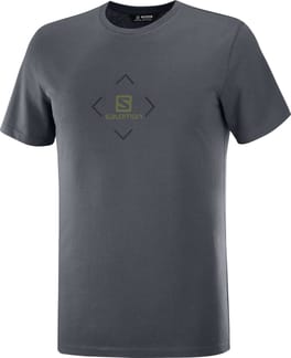 T-Shirt Salomon Cotton Tee M Ebony/Black/Olive Night