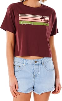Tallows Crop Tee Maroon 