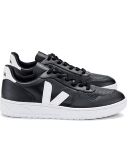 V-10 Leather Black White