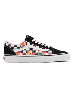 Old Skool (Floral Checkerboard) Black/True White