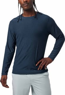 L/S Strato Tech Tee M Navy Heather