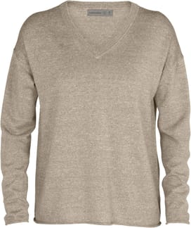 W Flaxen LS V Sweater British Tan Heather 