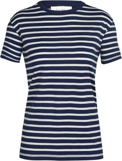 W Granary SS Tee Stripe Midnight Navy Snow S