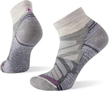 W Hike Light Cushion Color Block Pattern Ankle Socks Ash