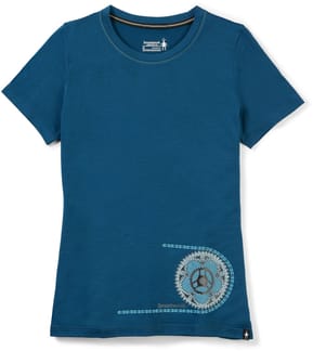 W Merino Sport 150 Crankset Ss Graphic Tee Slim Fit Twilight Blue