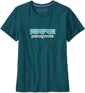 W's Pastel P-6 Logo Organic Crew T-Shirt Dark Borealis Green