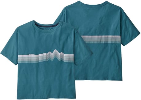 W's Ridge Rise Stripe Organic Easy Cut Tee Abalone Blue