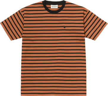 W' S/S Robie T-Shirt Robie Stripe, Rum / Black