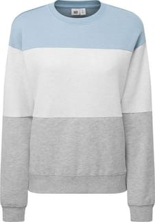 W Treefleece Blocked Crew Blue Fog Elm White H Grey H