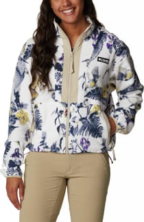 W Back Bowl Fleece Sea Salt/Wildlife Guide Print