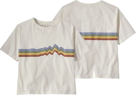 W's Ridge Rise Stripe Organic Easy Cut Tee Birch White
