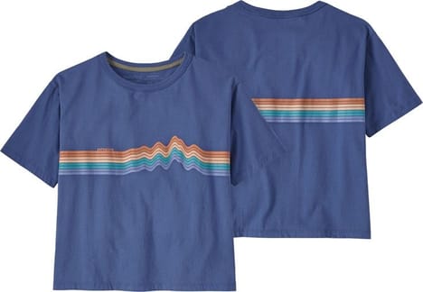W's Ridge Rise Stripe Organic Easy Cut Tee Current Blue