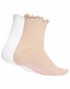 adidas Originals + Ruffle 1/4 Socks 2P Blush Pink/White