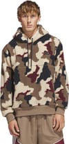 adidas Originals + Fs+ High Pile Fleece Hoodie Khaki Three/Khaki Six/Aurora Ink - 3