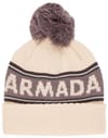 Jacquard Knit Pom Beanie Natural + Armada