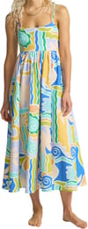 Island Life Midi Dress Blue Multi + Billabong